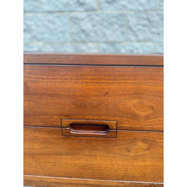 Brown Pair of Mid 20th Century Modern Walnut Nightstands With Two Drawers For Sale - Image 8 of 12