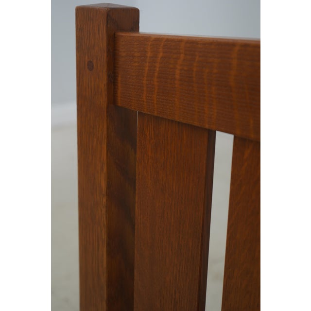 2000 - 2009 Stickley Queen Size Mission Oak Arts & Crafts Bed For Sale - Image 5 of 16