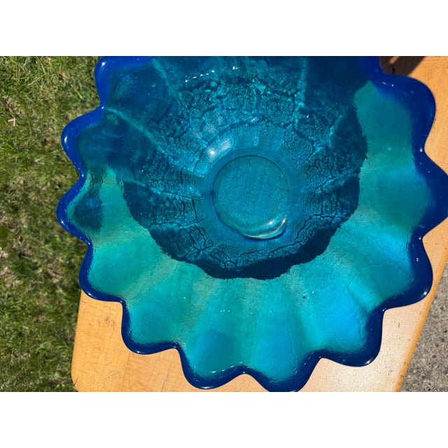 Mid-Century Modern Mid-Century Modern Blenko Lotus Bowl For Sale - Image 3 of 7
