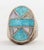 This is a vintage Southwest Native American sterling silver ring featuring channel inlay turquoise and abalone shell. The...