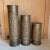 Incredible set of antique handmade trench art candle holders from brass shell casings. Beautiful repousse crocodile...