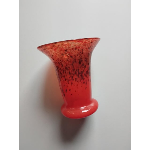 Scottish Orange Art Glass Vase with Gilt Aventurines from Vasart, 1950s For Sale - Image 6 of 6
