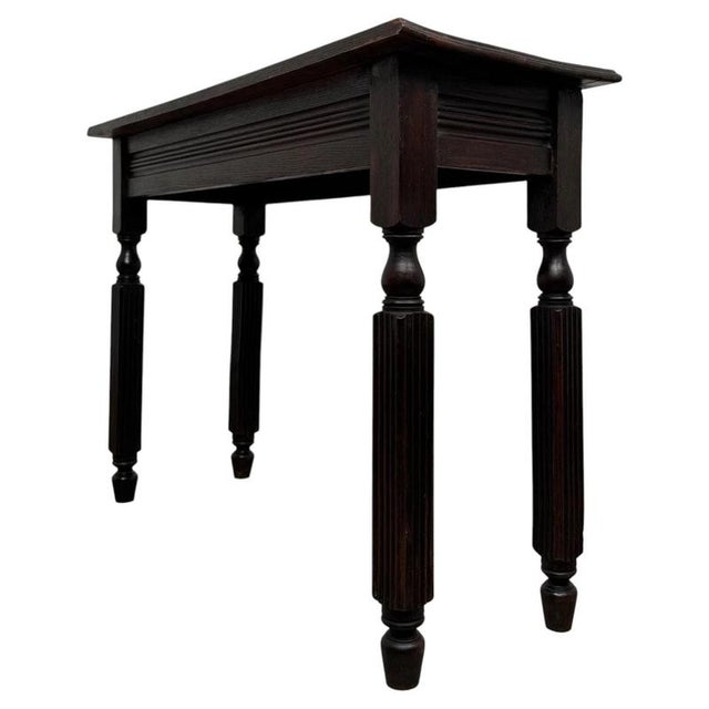 Early 20th Century Antique Edwardian Oak Side Table, 1910s For Sale - Image 5 of 10