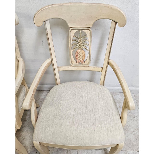 Ethan Allen Legacy Caribbean Hospitality Pineapple Dining Room Armchairs - a Pair For Sale In Philadelphia - Image 6 of 10