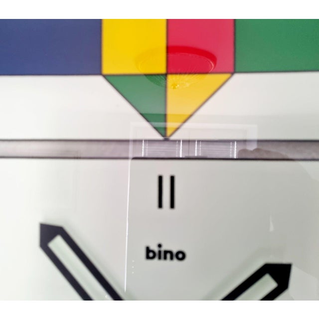 Large Glass Wall Clock by Bino, 1980s For Sale - Image 10 of 12