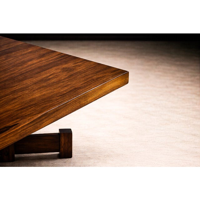 1960s Brazilian Modern Square Coffee Table in Rosewood, Tora, 1960s For Sale - Image 5 of 11