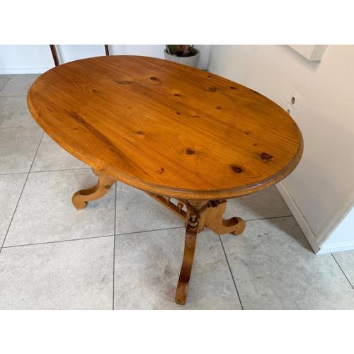 Wood Farmhouse Table in Spruce For Sale - Image 7 of 11