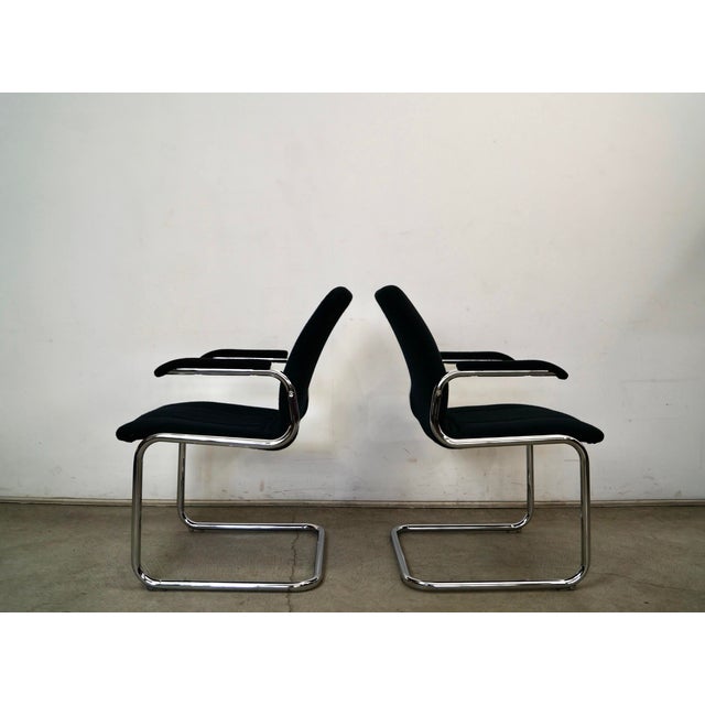 1970’s Mid-Century Modern Chrome Arm Chairs - A Pair For Sale In Los Angeles - Image 6 of 12