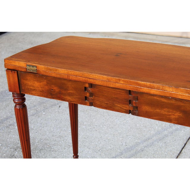 Antique Early 20th-Century Flame Mahogany Gateleg Game Table or Desk For Sale - Image 17 of 18