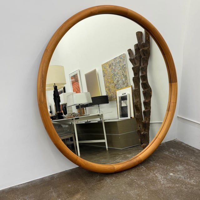 Porada Giove Mirror With Canaletta Walnut Frame For Sale - Image 4 of 8