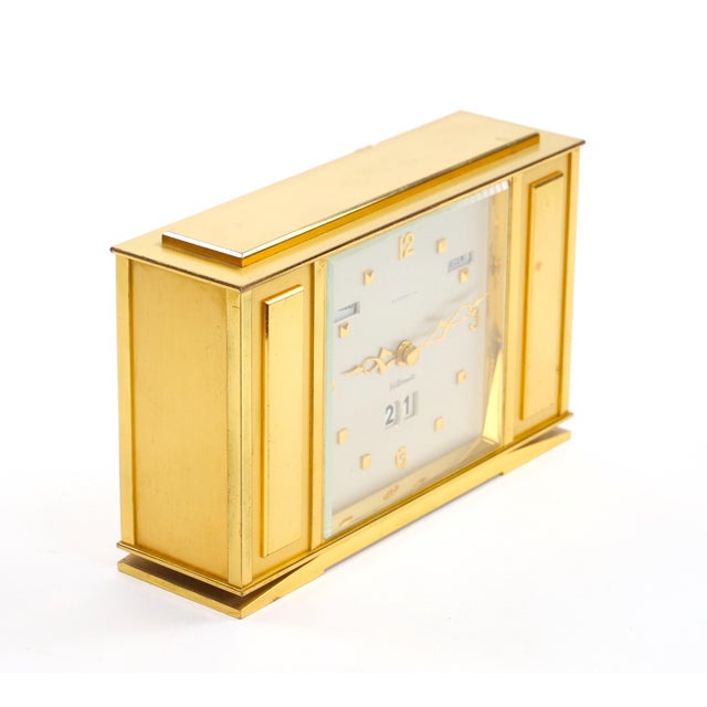 Tiffany & Co. Gilt Bronze Rectangular Desk Clock With Volumatic Dial, Circa 1960 For Sale - Image 13 of 14