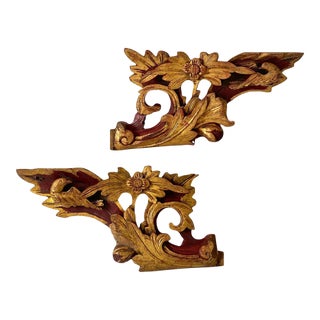 Pair of c.1920 Antique Chinese Giltwood Openwork Carved Panels – Architectural Salvage For Sale