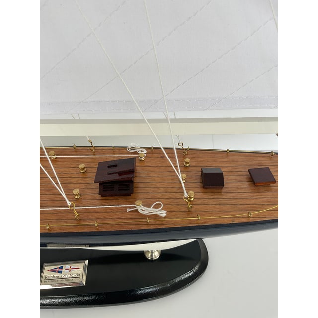 Wood Nautical J-Yacht Rainbow Model Boat For Sale - Image 7 of 7