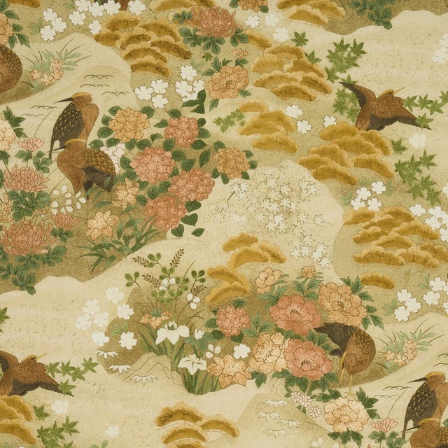 Schumacher Golden Hills Fabric In Neutral For Sale