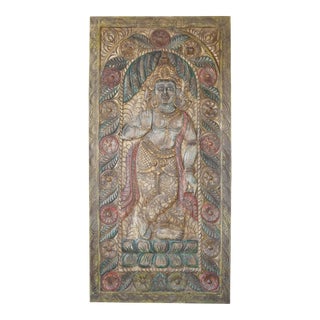 Carved Vishnu Wall Art Sliding Barn Door For Sale