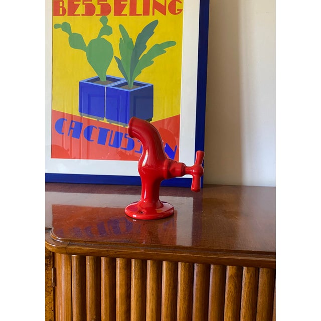Red Red Tap Shaped Ceramic Sculpture by JC Peiré, France, 1970s For Sale - Image 8 of 18