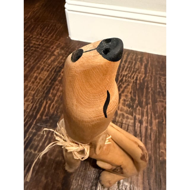 Max Alvarez Signed New Mexico Folk Art Carved Wood Coyote Sculpture For Sale - Image 9 of 10
