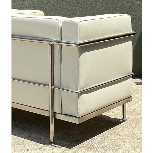 Vintage Chrome Frame Lounge Chairs After Corbusier - A Pair For Sale - Image 16 of 18