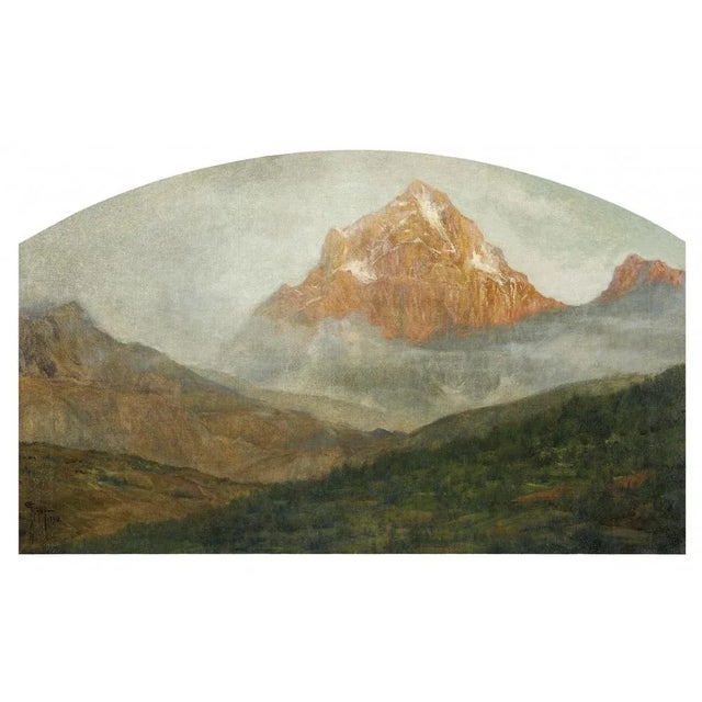 Giovanni Giani, Mountain Landscape, Oil on Canvas, 1911 For Sale - Image 4 of 4
