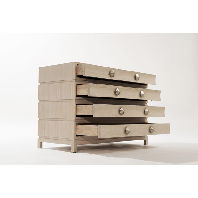 Beige Stacked Commodes in Limed Oak - a Pair For Sale - Image 8 of 18