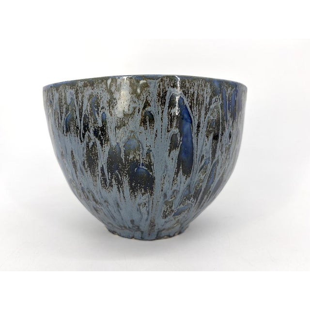 Blue Flow Glazed Studio Ceramic Pieces, 1994, Set of 3 For Sale - Image 8 of 18