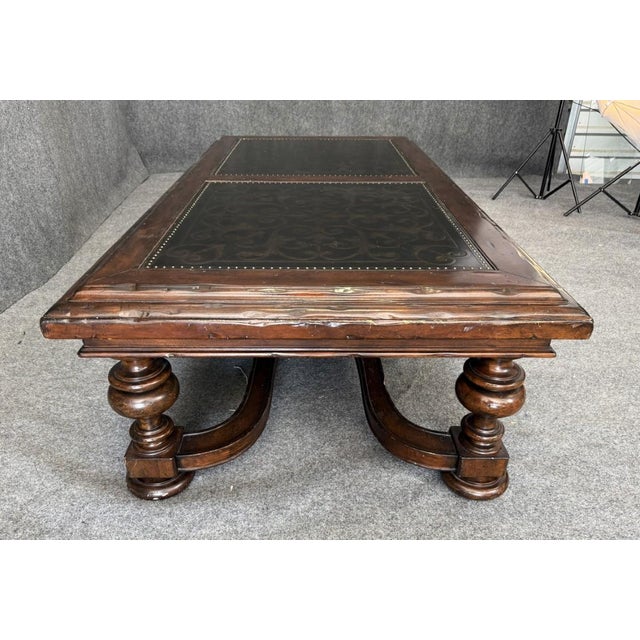 Bernhardt Coffee Table With Decorated Top and Wooden Base For Sale In Raleigh - Image 6 of 14