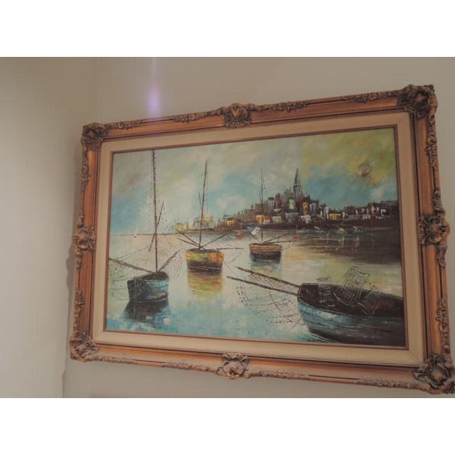 1960s Oil Painting by B. Canon 44 X 32 "California School of Painters" Seascape Scene For Sale - Image 5 of 9
