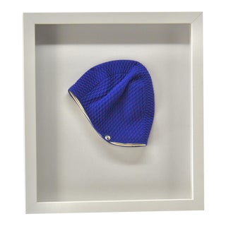 Vintage Framed Blue Swim Cap For Sale