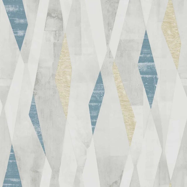 Harlequin Vertices Wallpaper in Ink/Gold For Sale