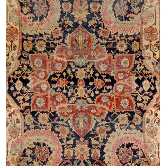 Antique Persian Mohtasham Kashan Rug 4'3" x 6’8". The Revival Period rugs woven by two generations of Mohtashams, from...
