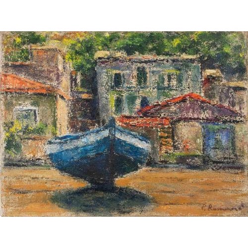 1990s Pino Romanò, Boat, Oil Painting on Canvas, 1990s For Sale - Image 5 of 5