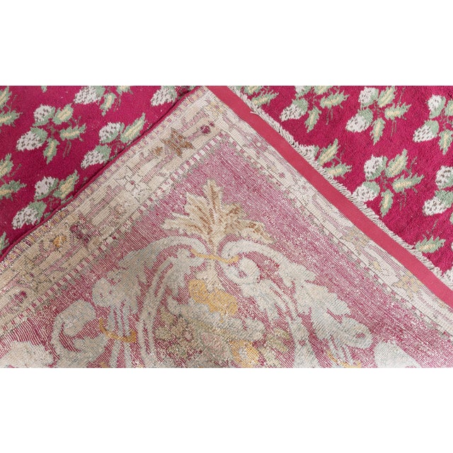 1950s Turkish Antique Medallion Taupe Rug - c. 1880 Pomegranate Design For Sale - Image 5 of 9