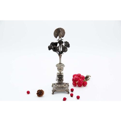 Silver Toothpick Holder with Large Peacock Figure For Sale - Image 5 of 5