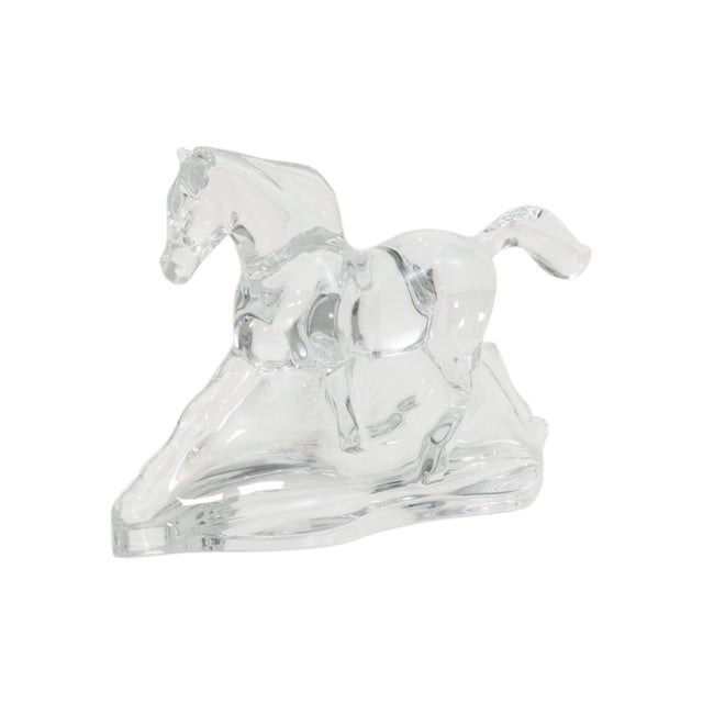 Contemporary Apollon Troika Galloping Horse in Clear Crystal for Baccarat, 1996 For Sale - Image 3 of 6
