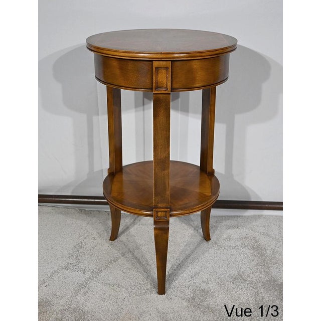 Wood Small Pedestal Table in Beech and Ash For Sale - Image 7 of 18