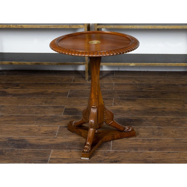 19th Century English 19th Century Mahogany Guéridon with Gadroons and Griffin Inspired Legs For Sale - Image 5 of 11