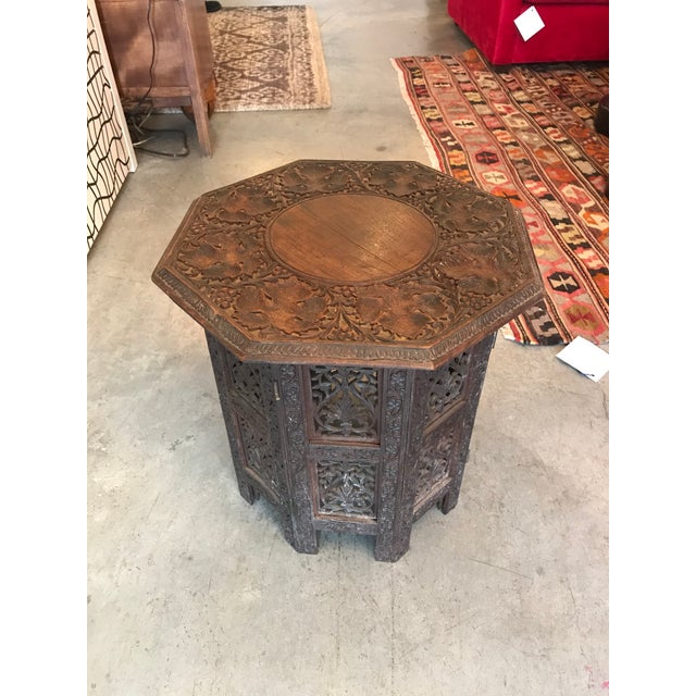 Vintage Hand Carved Wood Octagonal Side Table Chairish