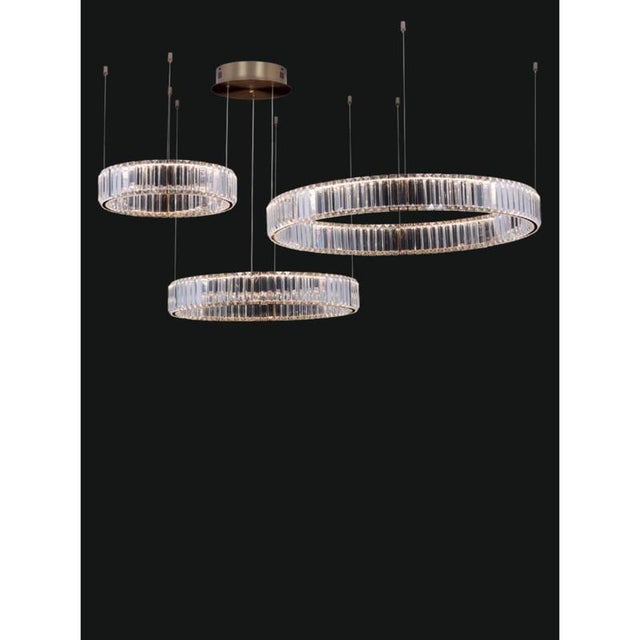 Collection orione chandelier, metal and crystal, ncs 198/3/100 by jago dimensions: d 100+80+60 x h 50-120 cm materials:...