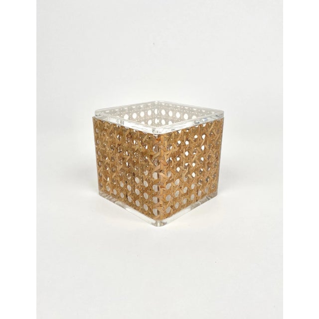 Acrylic & Rattan Box, Italy, 1970s, Set of 2 For Sale - Image 10 of 15