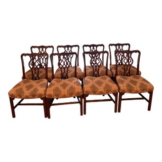 1980s 8 Elegant Baker Furniture Historic Charleston Collection Georgian Style Chairs For Sale