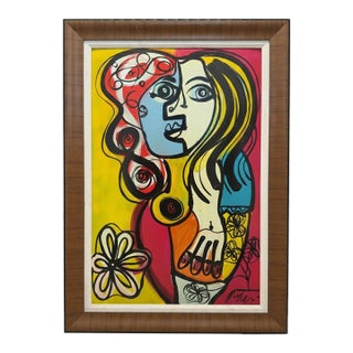 "German Housewife Naked for Me" Titled Painting by Peter Keil For Sale