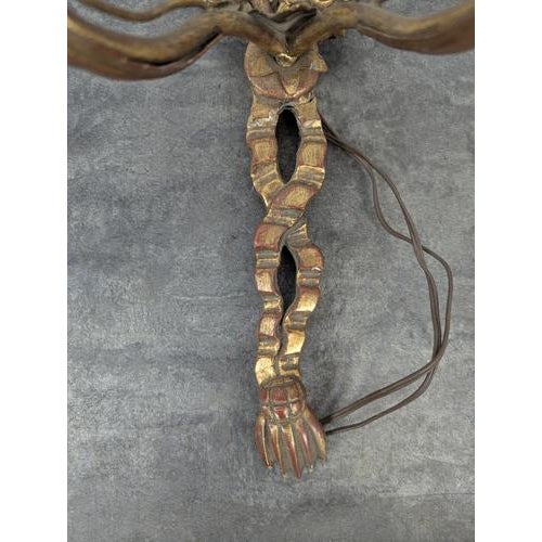 Wood Italian Wall Sconces in Gilded Wood, Set of 2 For Sale - Image 7 of 8