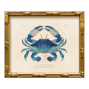 Contemporary Reproduction of Vintage "Blue Crab" Giclee Print, Framed