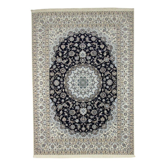 Middle Eastern Rug with Wool and Silk For Sale