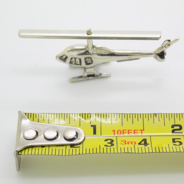 Vintage Italian Handmade Silver Helicopter Miniature, Tuscany, Arezzo, Italy, 1980s For Sale - Image 10 of 11