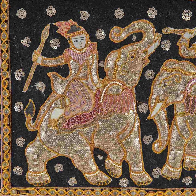 Kalaga tapestry embroidered with elephants.