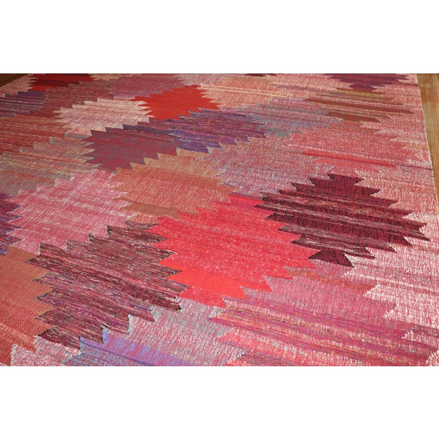 Vintage Zabihi Collection Swedish Inspired Turkish Kilim - 12' x 14'10" For Sale - Image 11 of 11