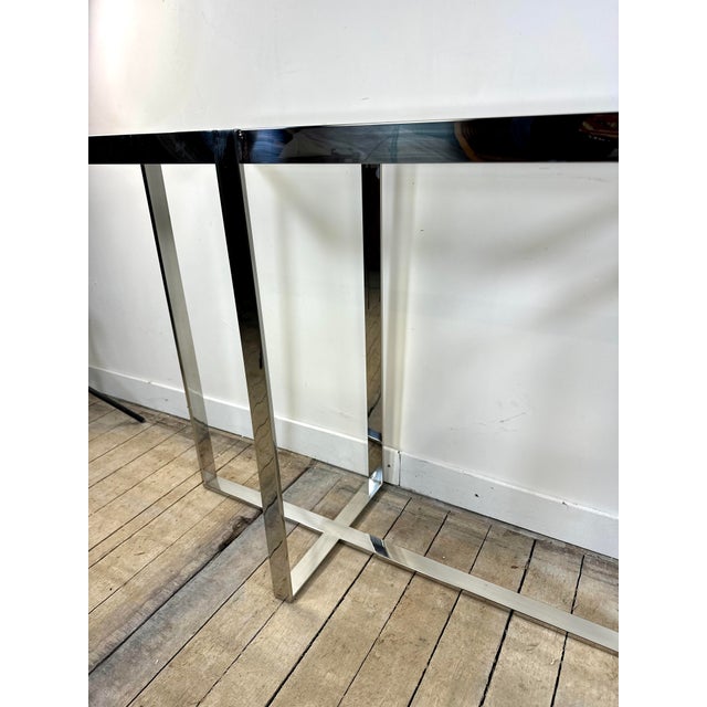 Double Console Table in Chromed Metal and Glass, 2000s For Sale - Image 11 of 13