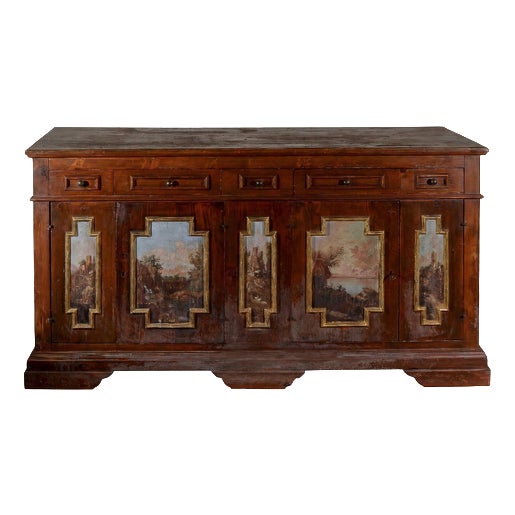 Sideboard with Painted Decorations For Sale