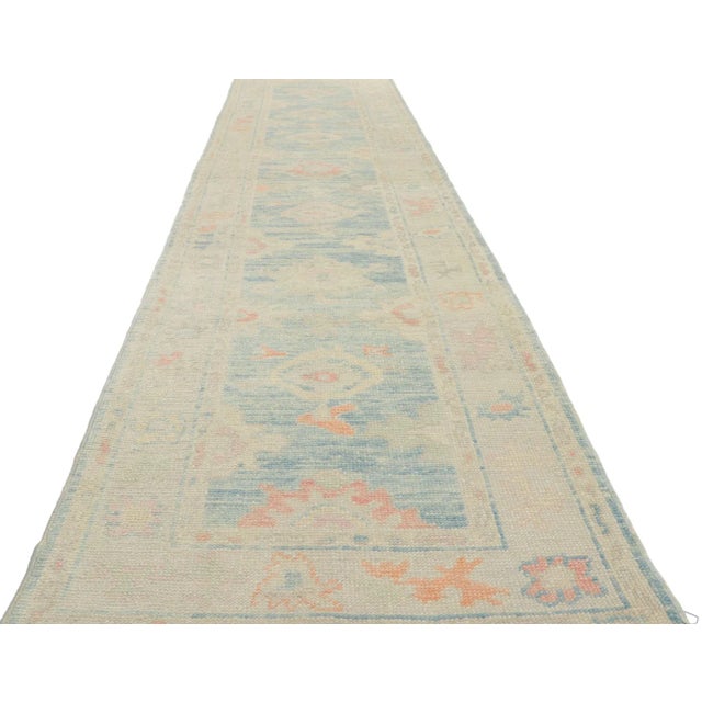 Turkish Oushak Rug Runner, 02'10 X 13'00 For Sale - Image 4 of 9